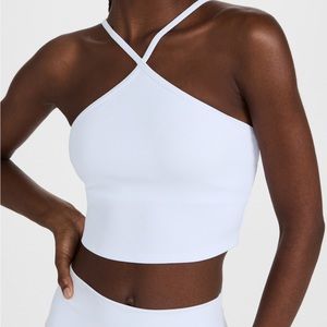 Alo Yoga Goddess Ribbed Cross Crop Top